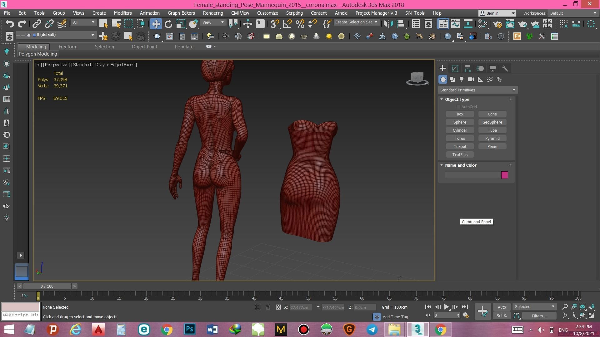 Female standing Pose Mannequin 3D model_15
