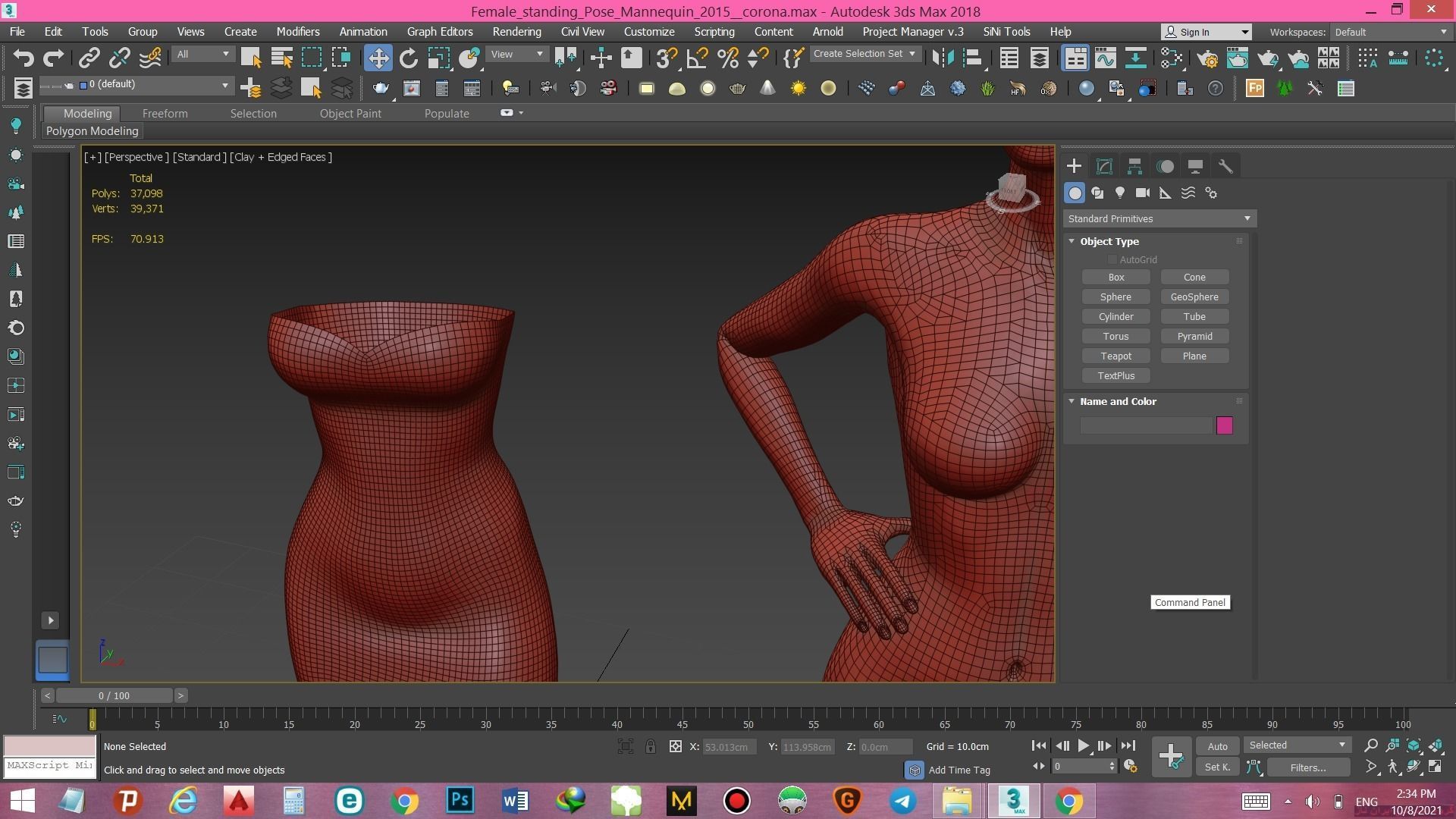 Female standing Pose Mannequin 3D model_18
