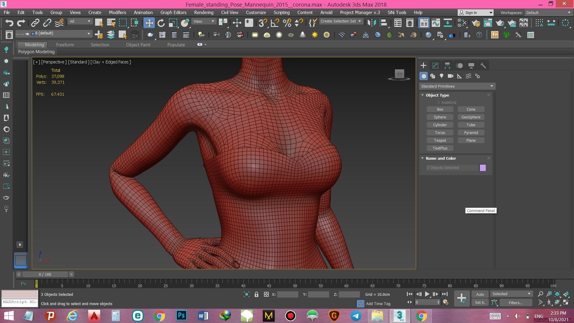 Female standing Pose Mannequin 3D model_13