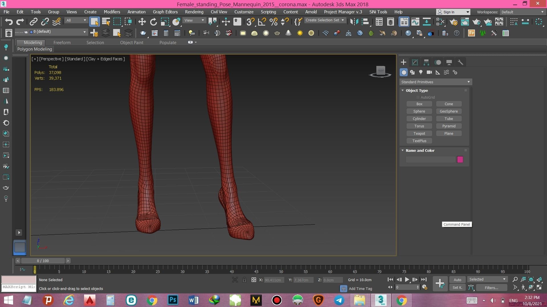 Female standing Pose Mannequin 3D model_11
