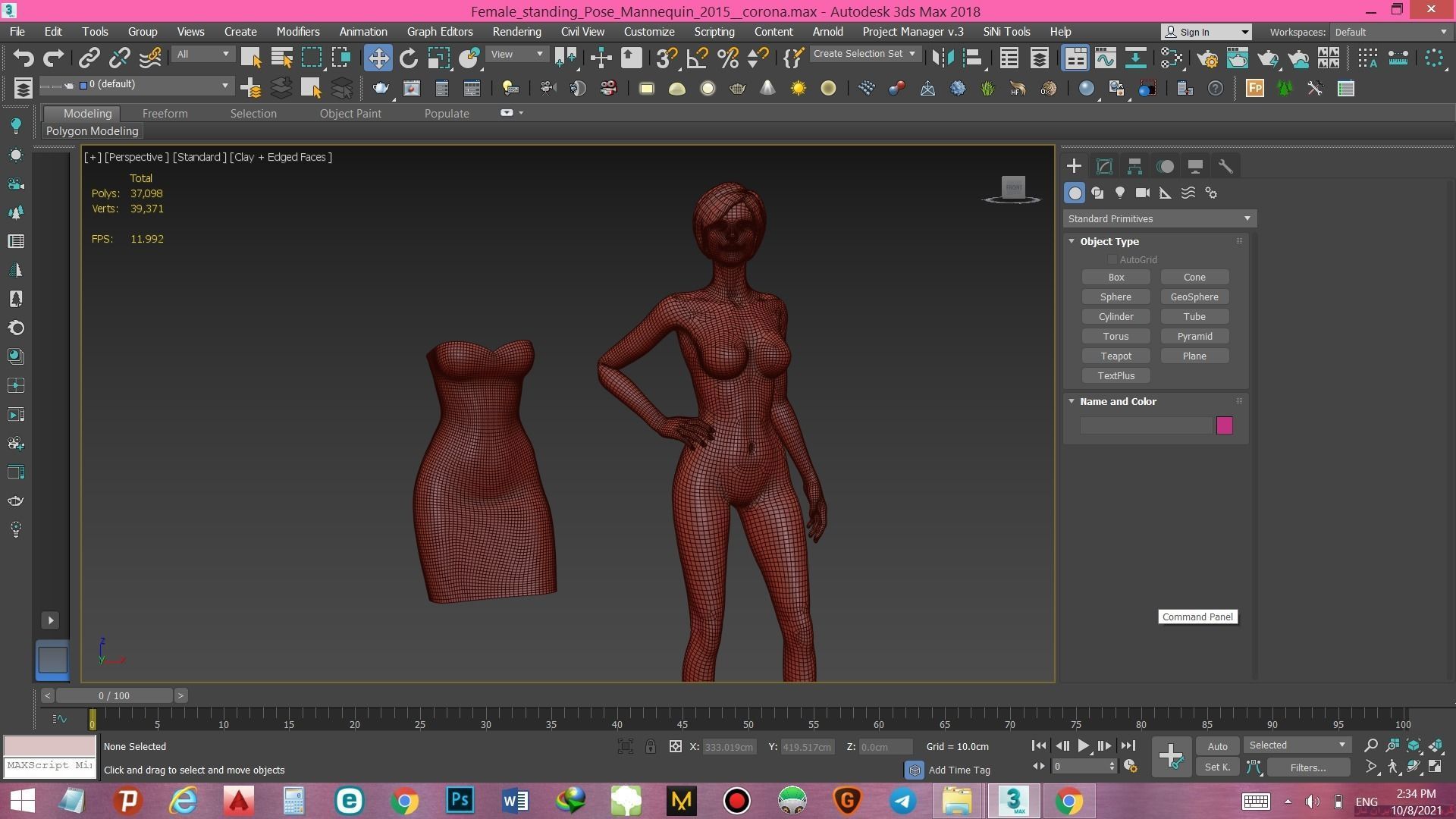 Female standing Pose Mannequin 3D model_14