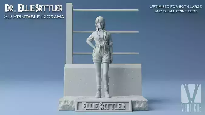 Dr Ellie Sattler Diorama 3D Print 