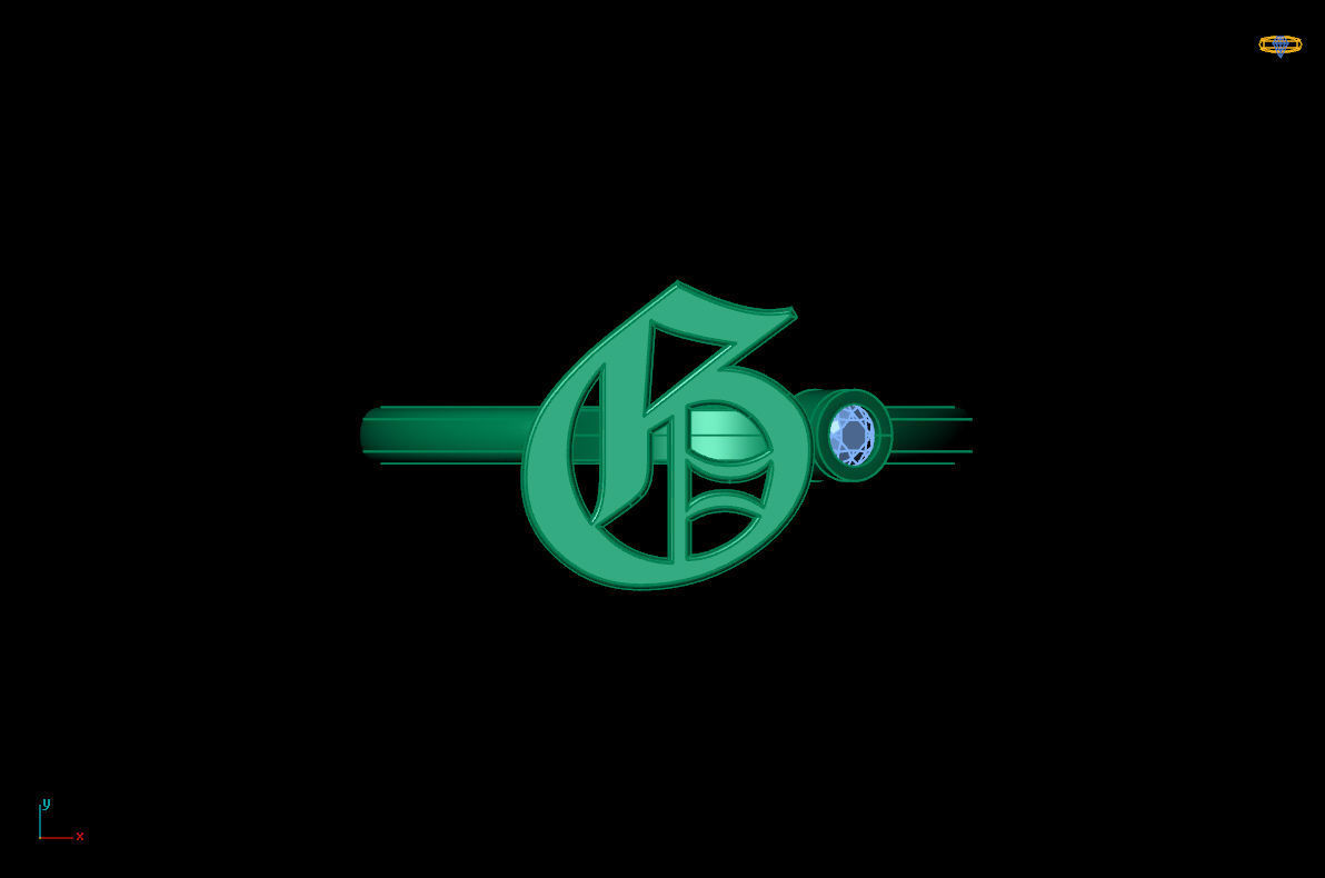 - Old English font ring G 3D print model_6