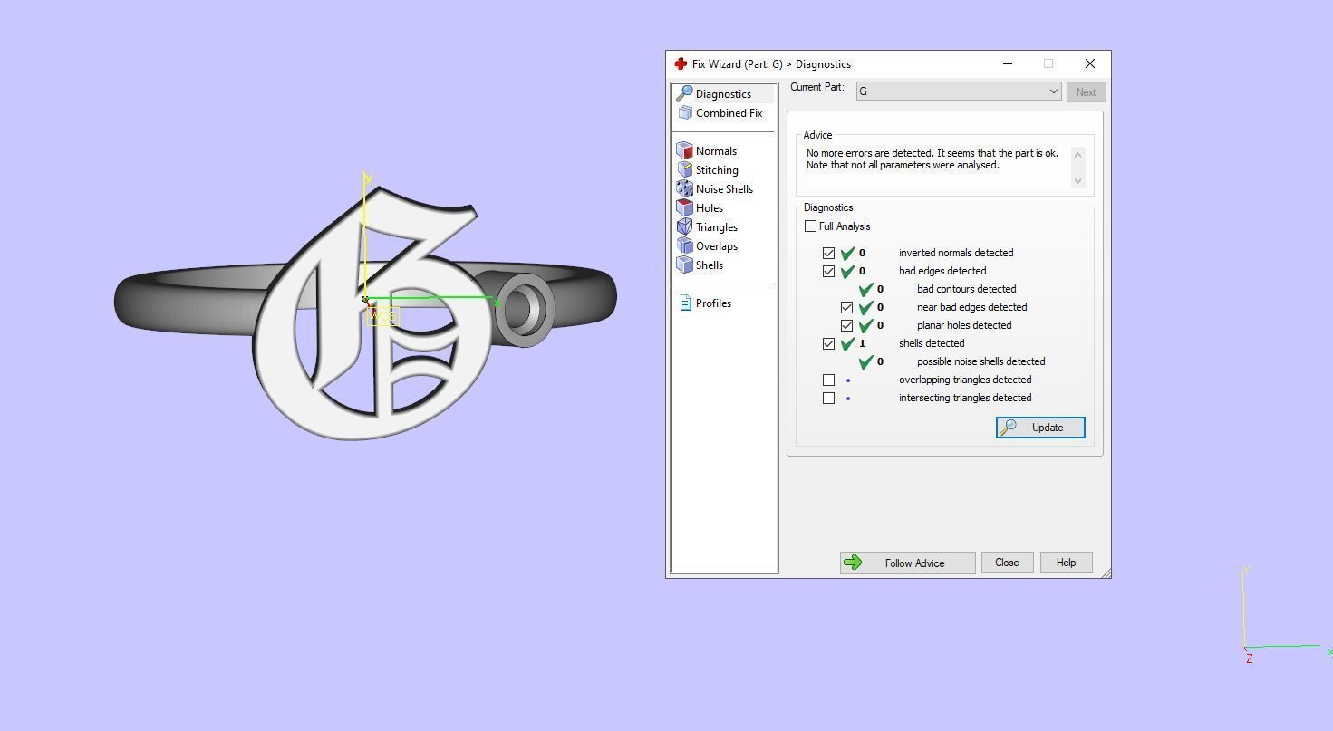 - Old English font ring G 3D print model_13
