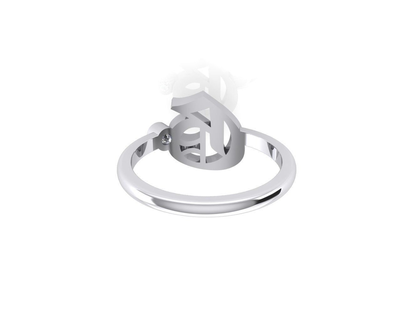 - Old English font ring G 3D print model_5