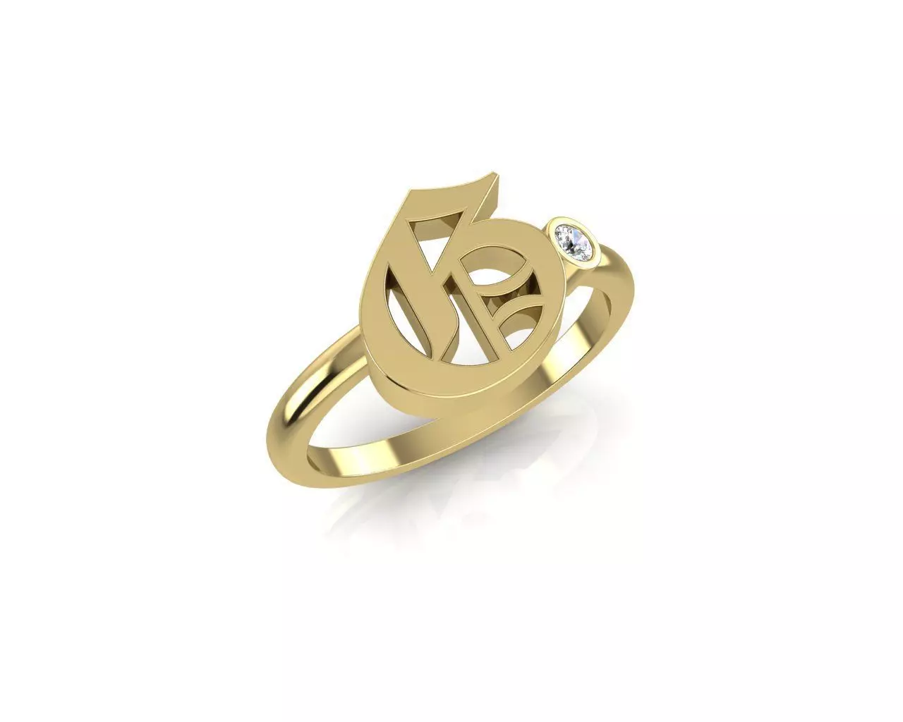- Old English font ring G 3D print model_0