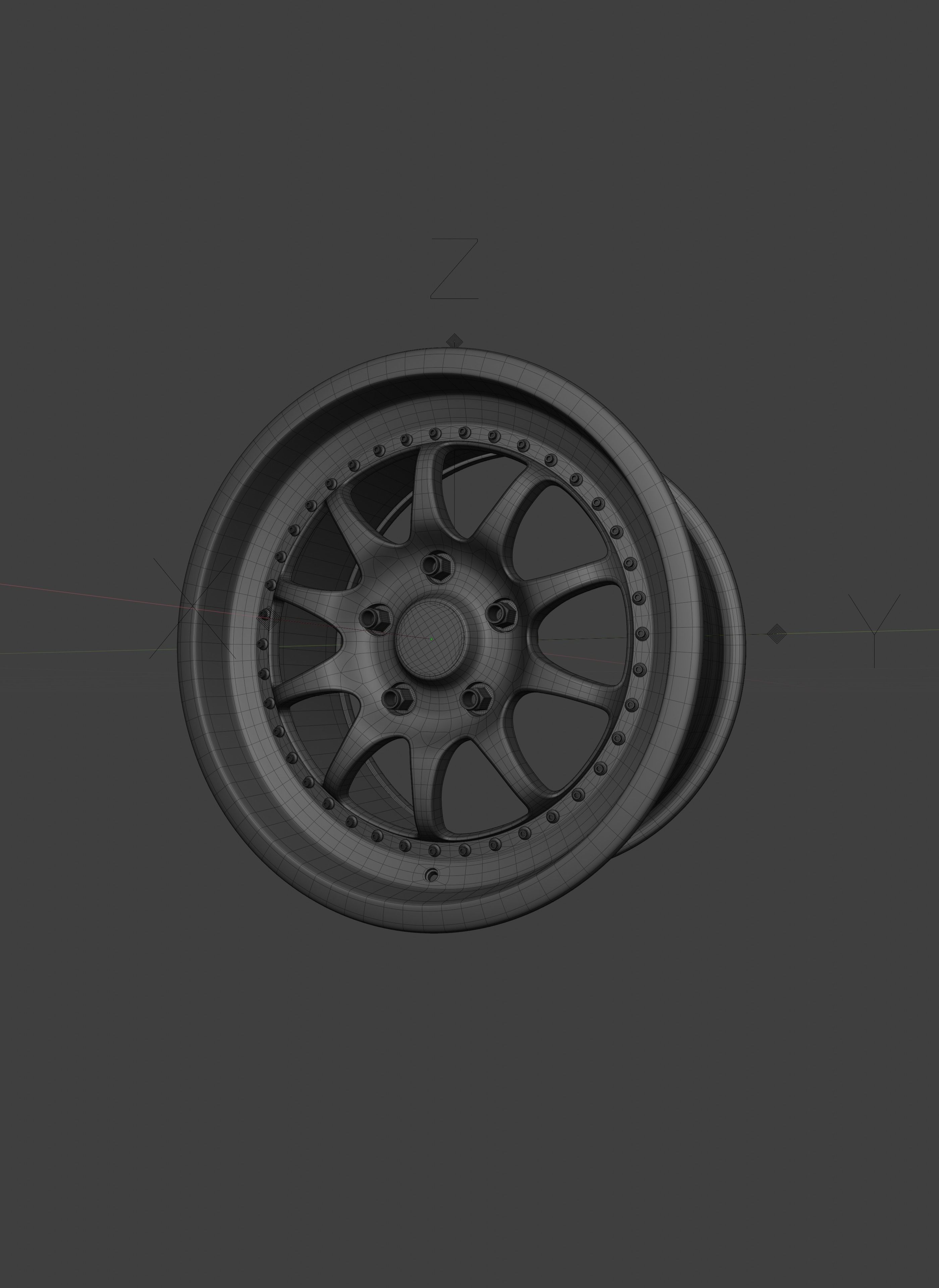 Blitz Type 01 car rim Free 3D model_9