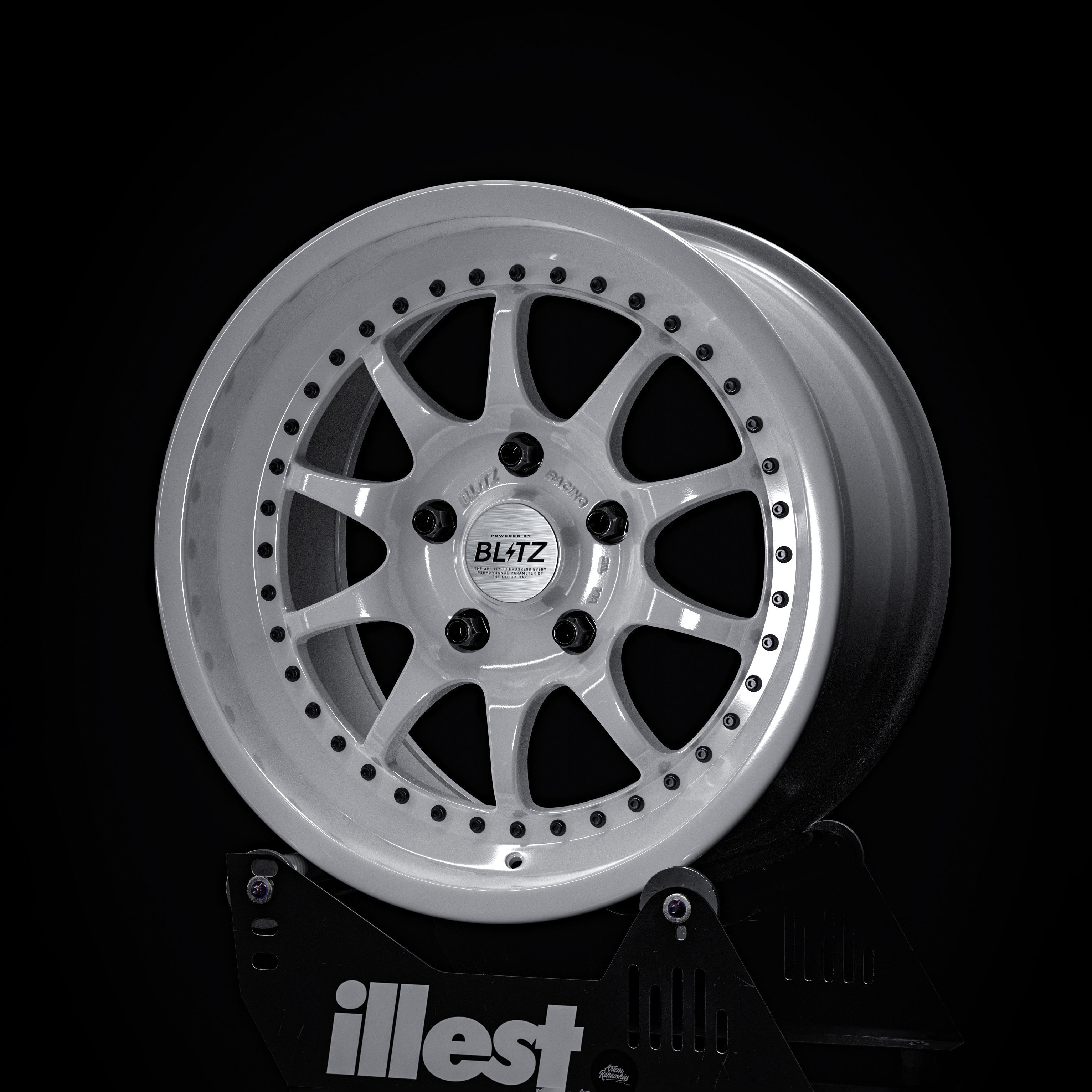 Blitz Type 01 car rim Free 3D model_0