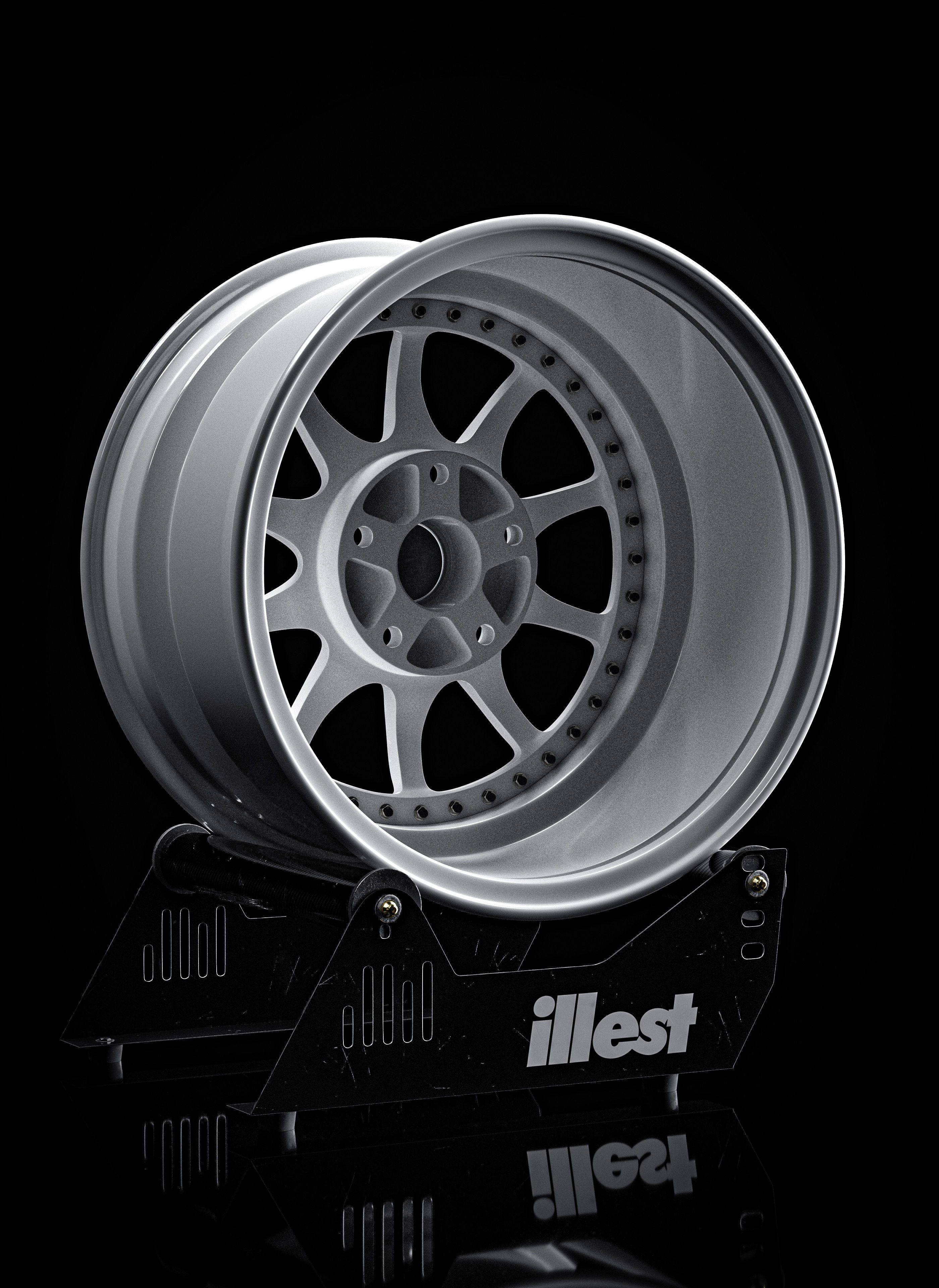 Blitz Type 01 car rim Free 3D model_8
