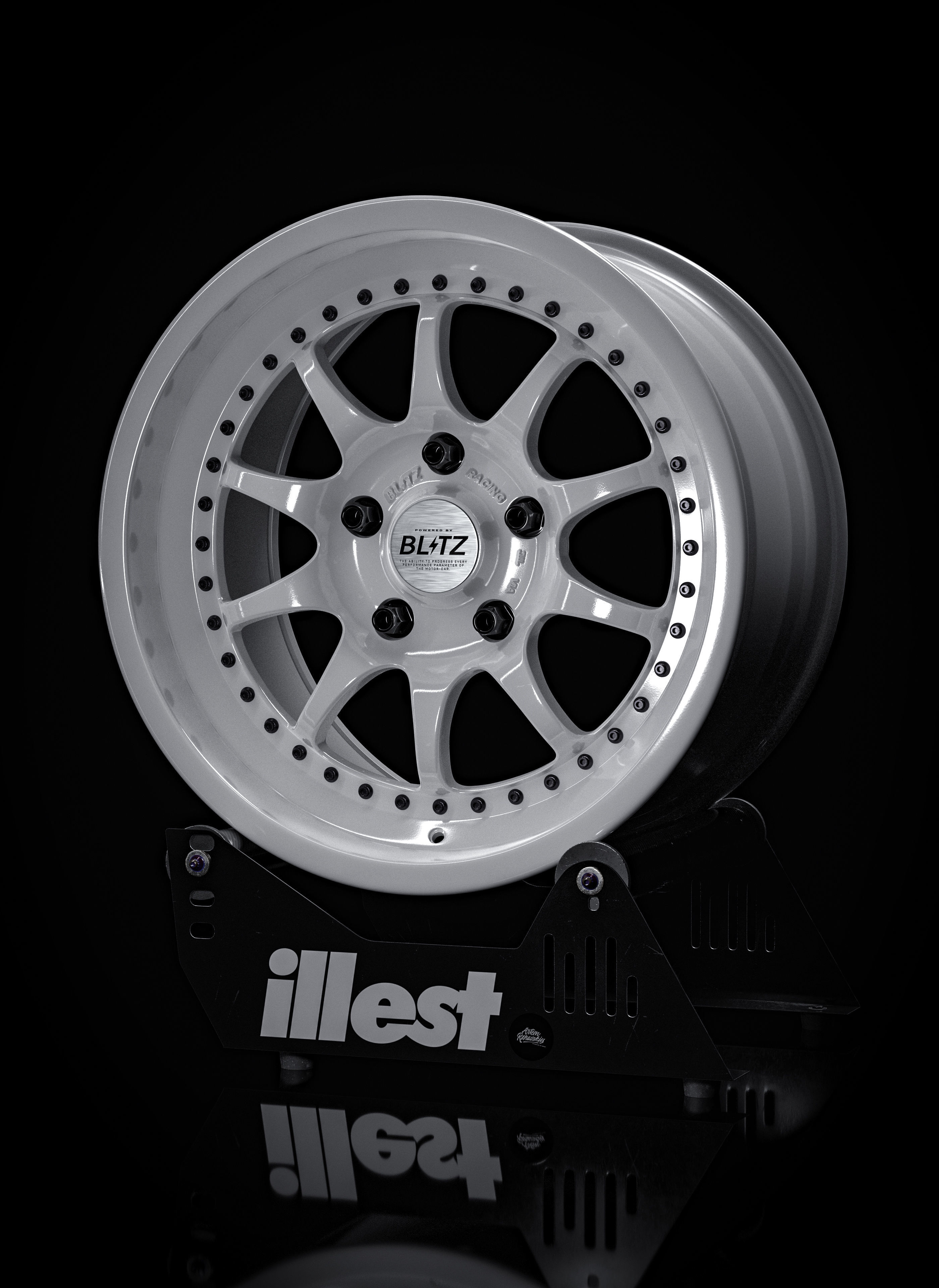 Blitz Type 01 car rim Free 3D model_2