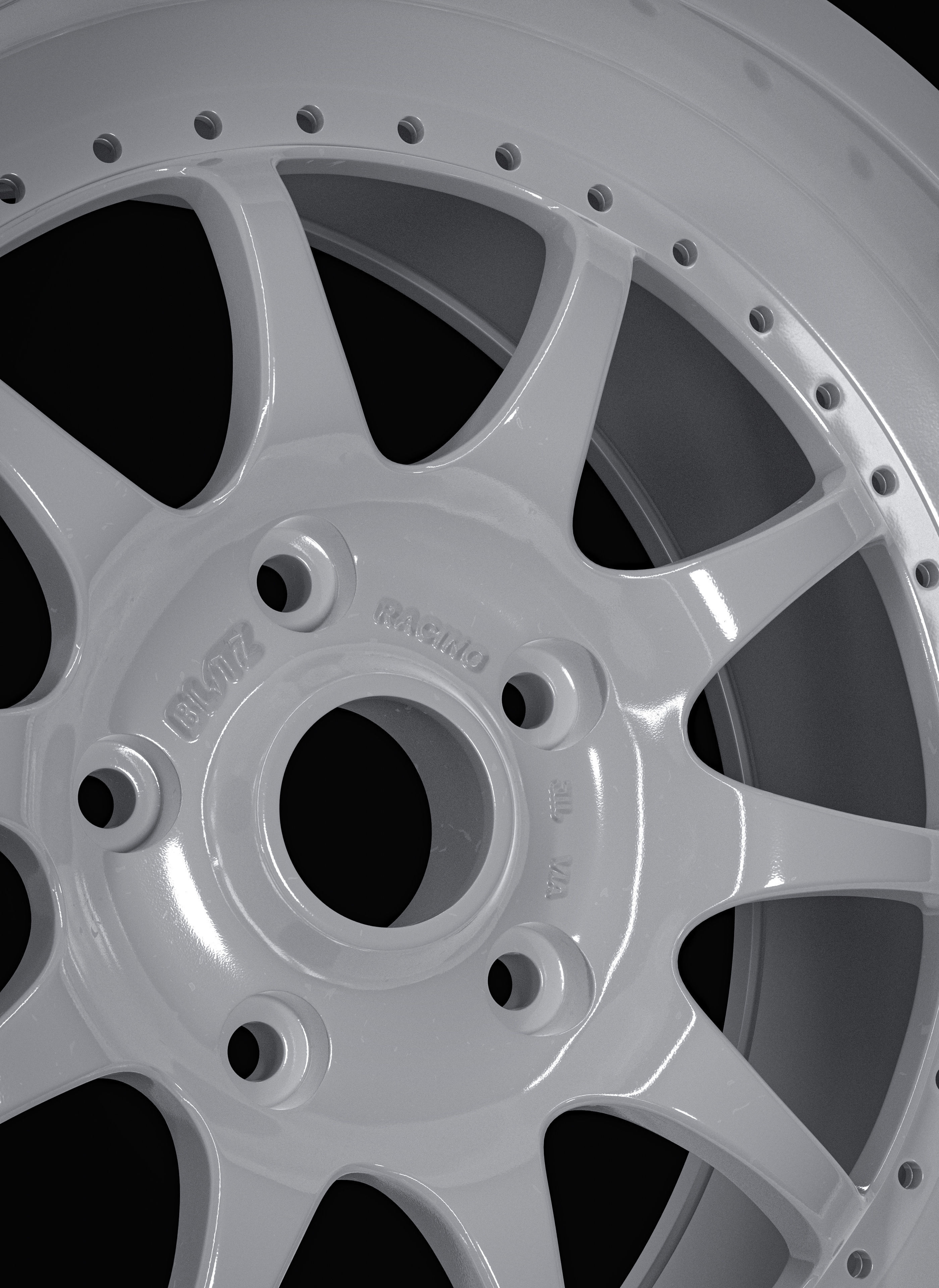 Blitz Type 01 car rim Free 3D model_5