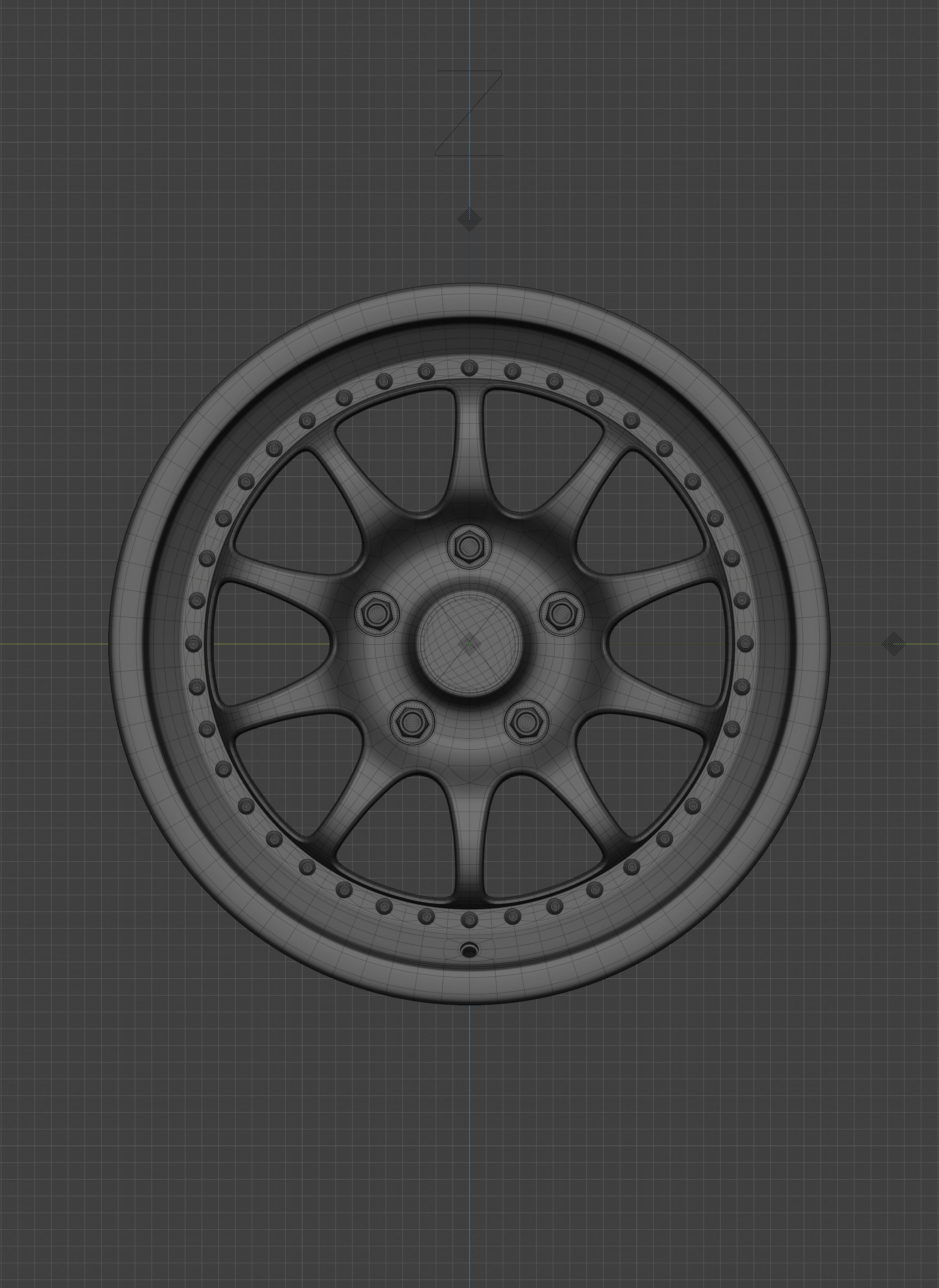 Blitz Type 01 car rim Free 3D model_10