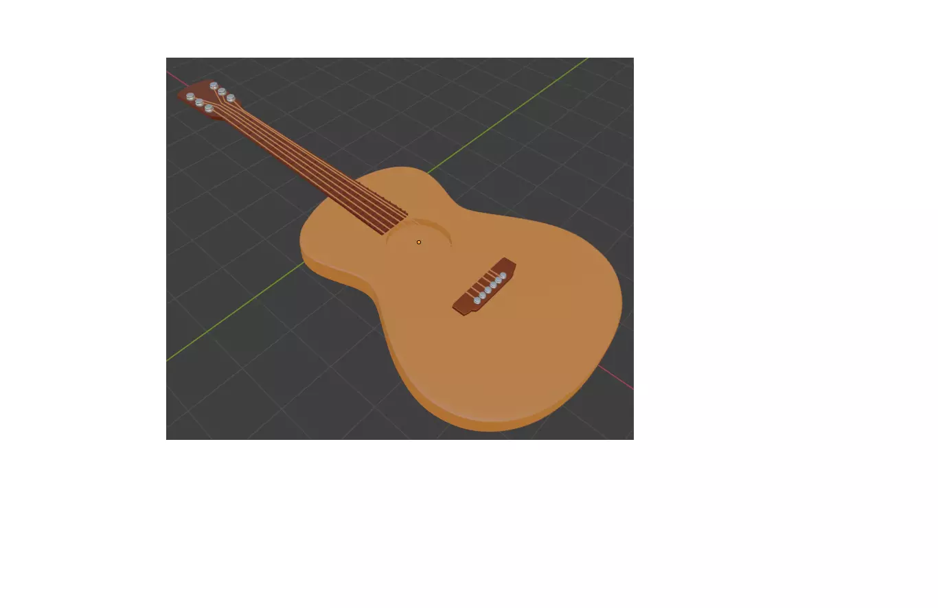 Guitar acoustic 3D model_0