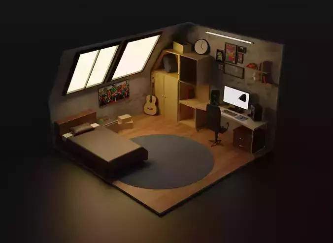 Isometric Bedroom