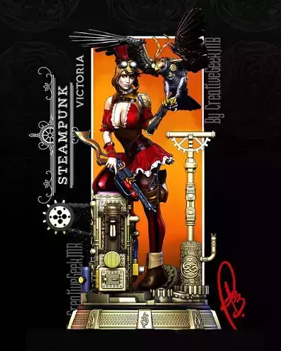 VICTORIA THE STEAMPUNK GIRL 3D print model