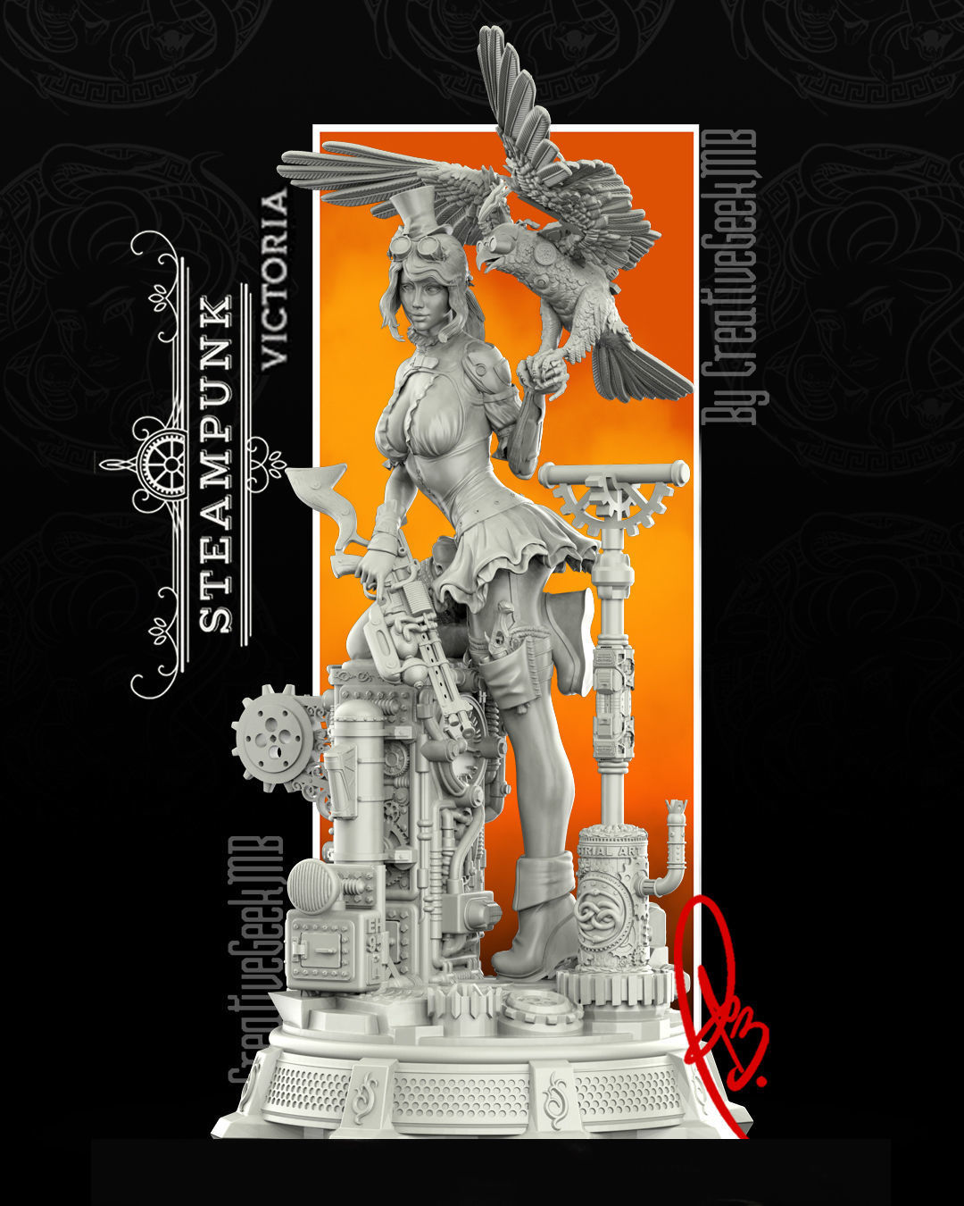 VICTORIA THE STEAMPUNK GIRL 3D print model_2