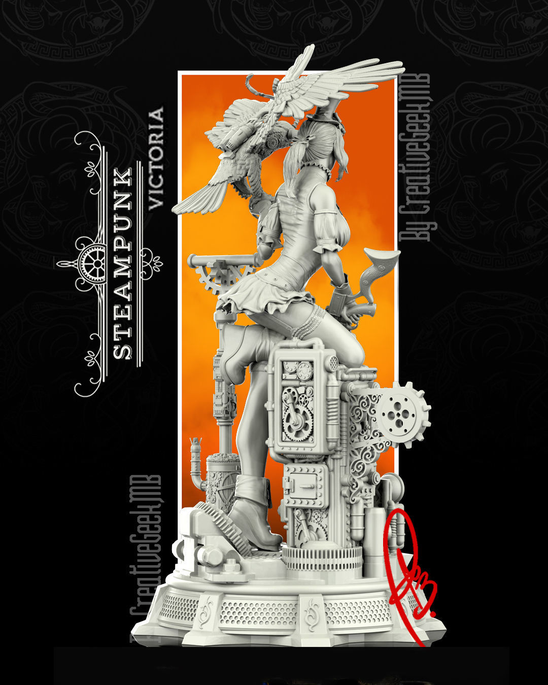 VICTORIA THE STEAMPUNK GIRL 3D print model_4