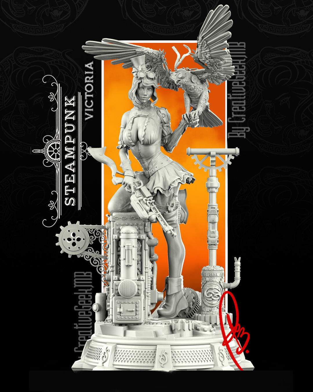 VICTORIA THE STEAMPUNK GIRL 3D print model_3