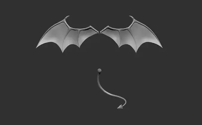 Demon Wings and Tail 3D model
