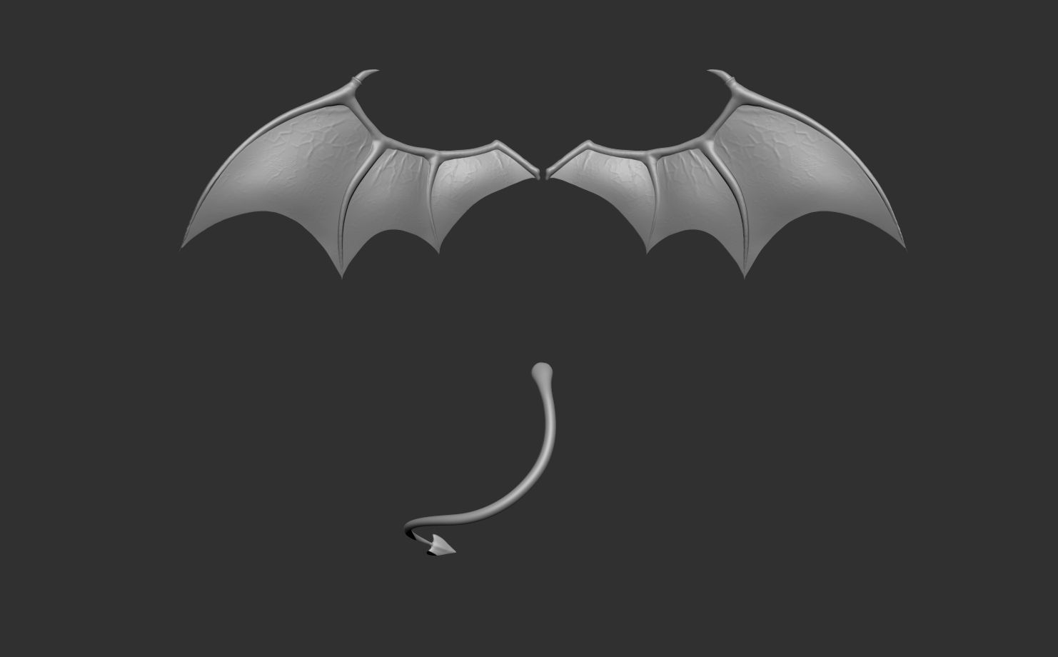 Demon Wings and Tail 3D model_3