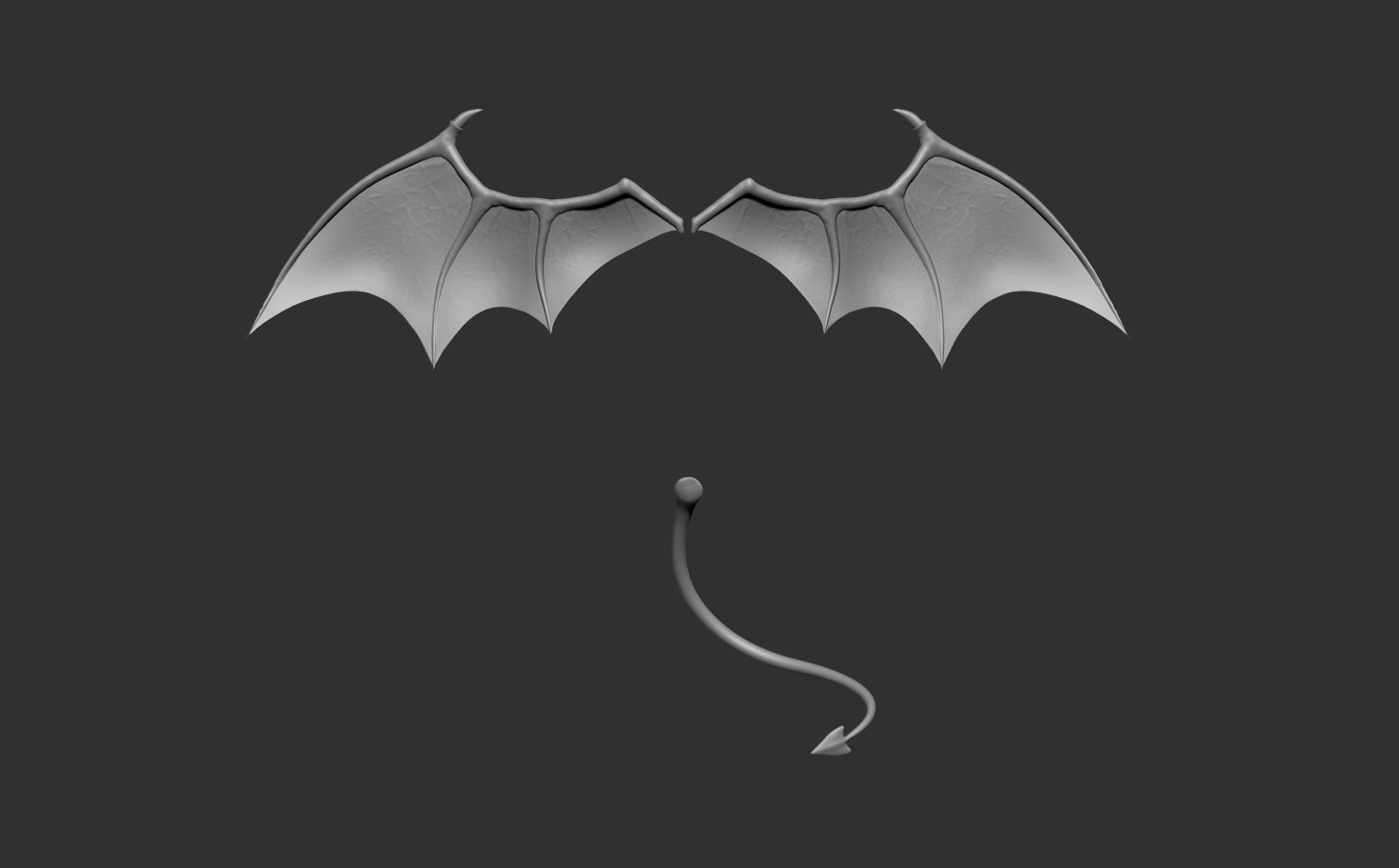 Demon Wings and Tail 3D model_14