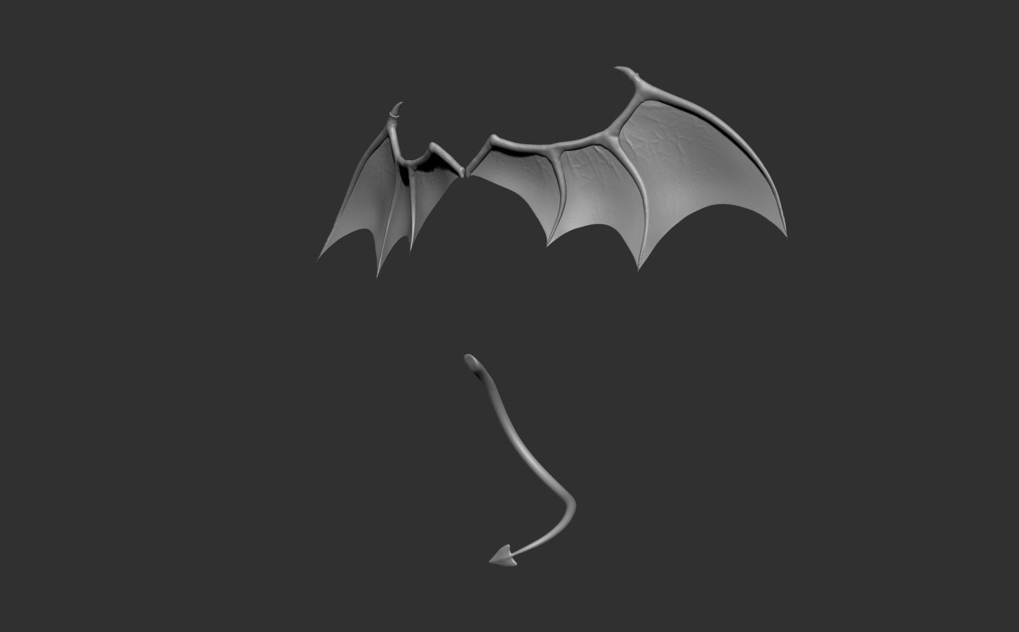 Demon Wings and Tail 3D model_2