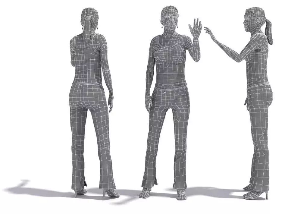 Three Females Characters 3D model | CGTrader
