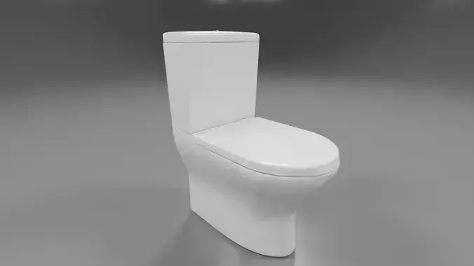 modern toliet 4 Low-poly 3D model