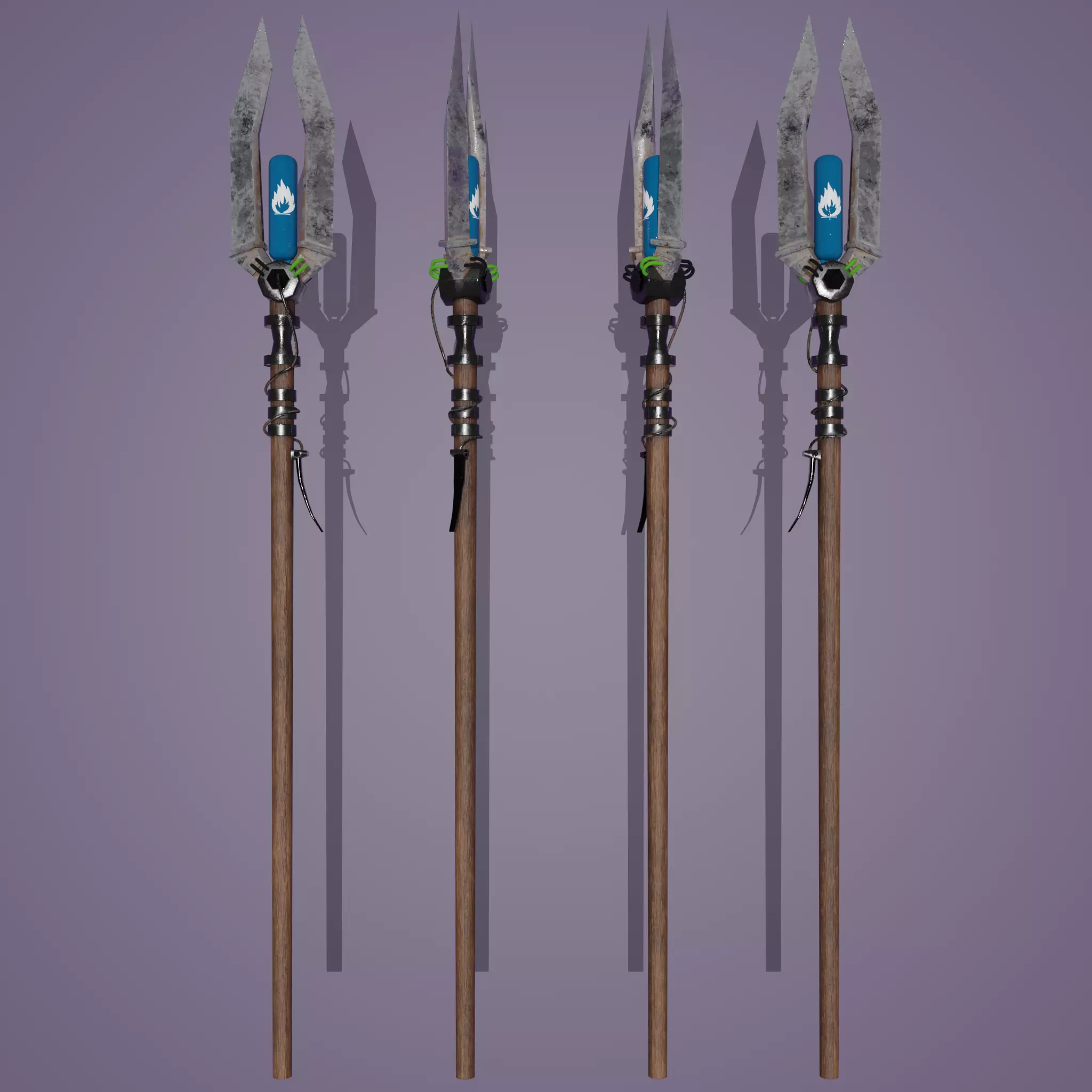 Stylized Melee Weapon Steampunk Spear PBR game ready Low-poly 3D Low-poly 3D model