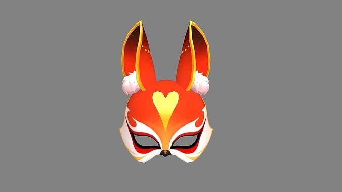 Cartoon rabbit mask - face mask Low-poly 3D model