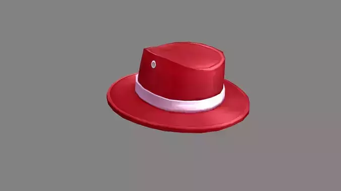 Cartoon red gentleman hat - bowler hat