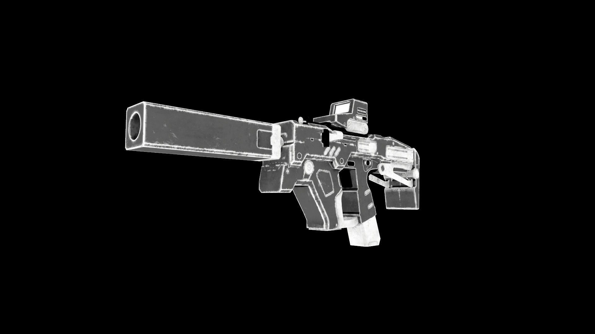 Gun Kareos Game Ready Low-poly 3D model_7