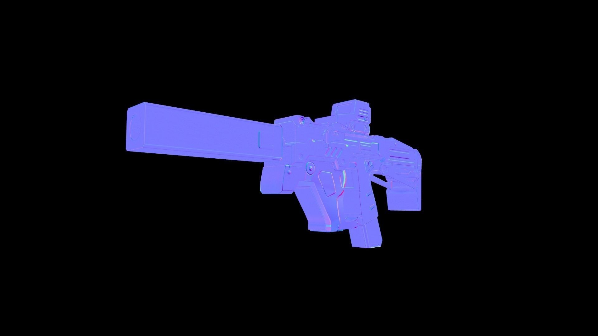 Gun Kareos Game Ready Low-poly 3D model_8