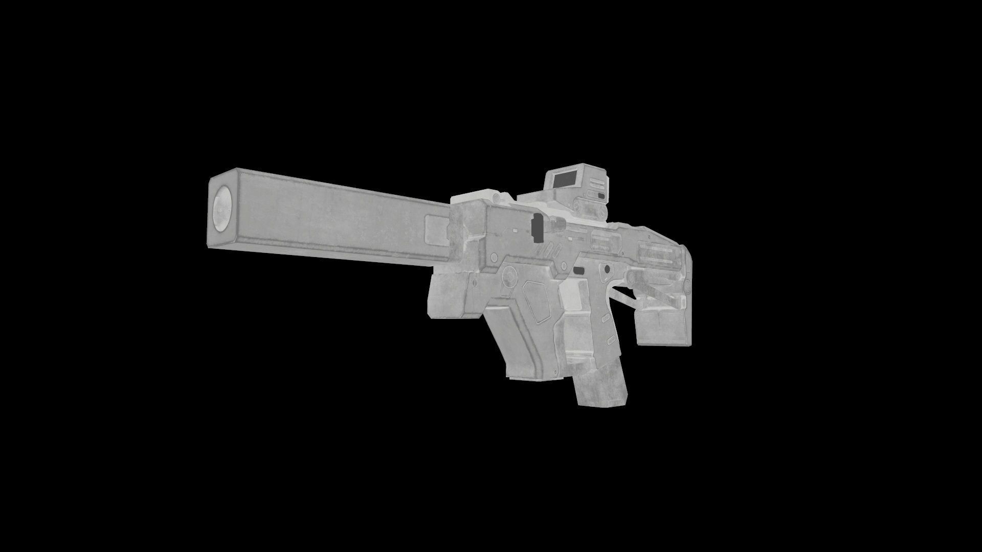 Gun Kareos Game Ready Low-poly 3D model_6