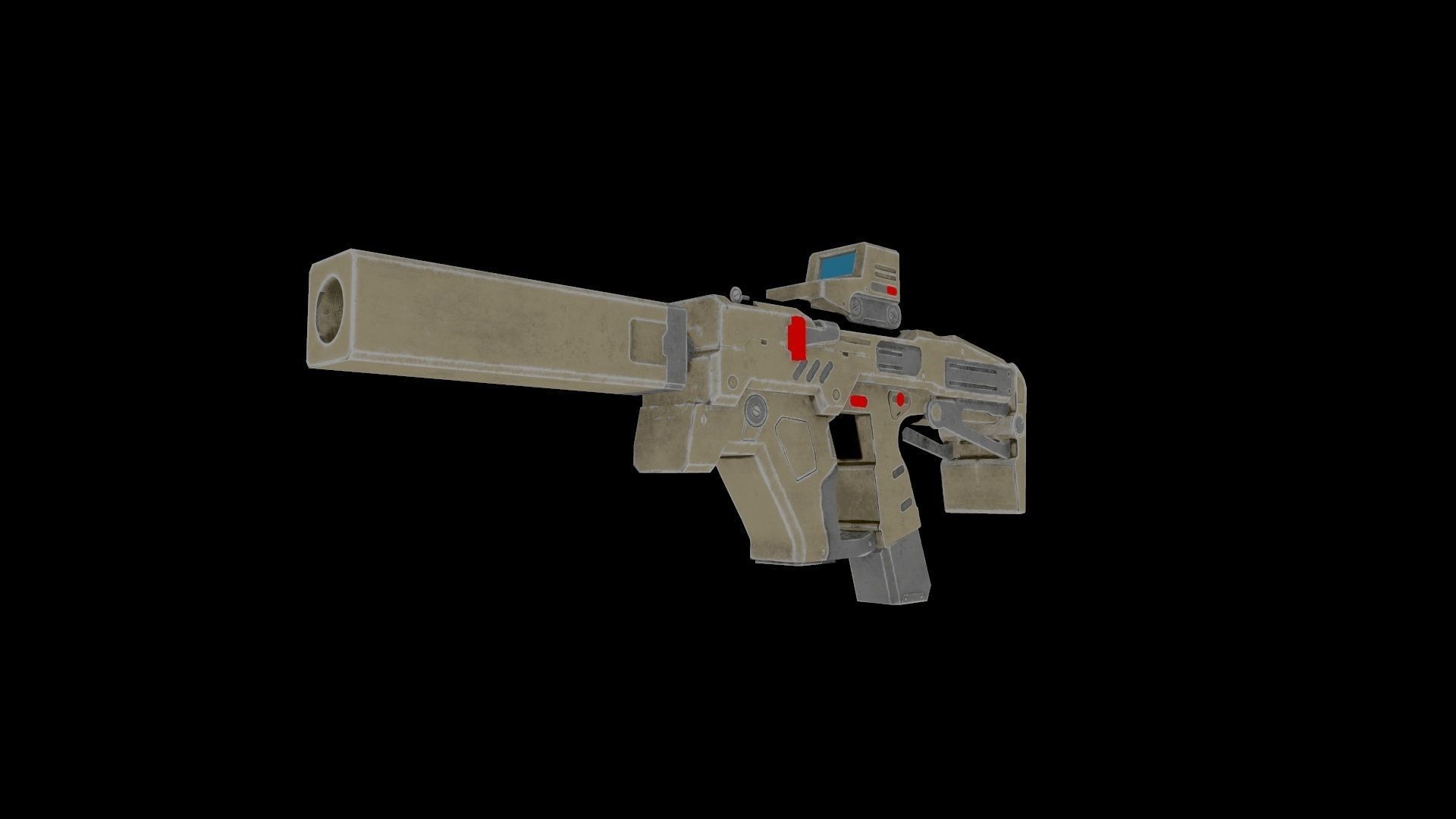 Gun Kareos Game Ready Low-poly 3D model_9