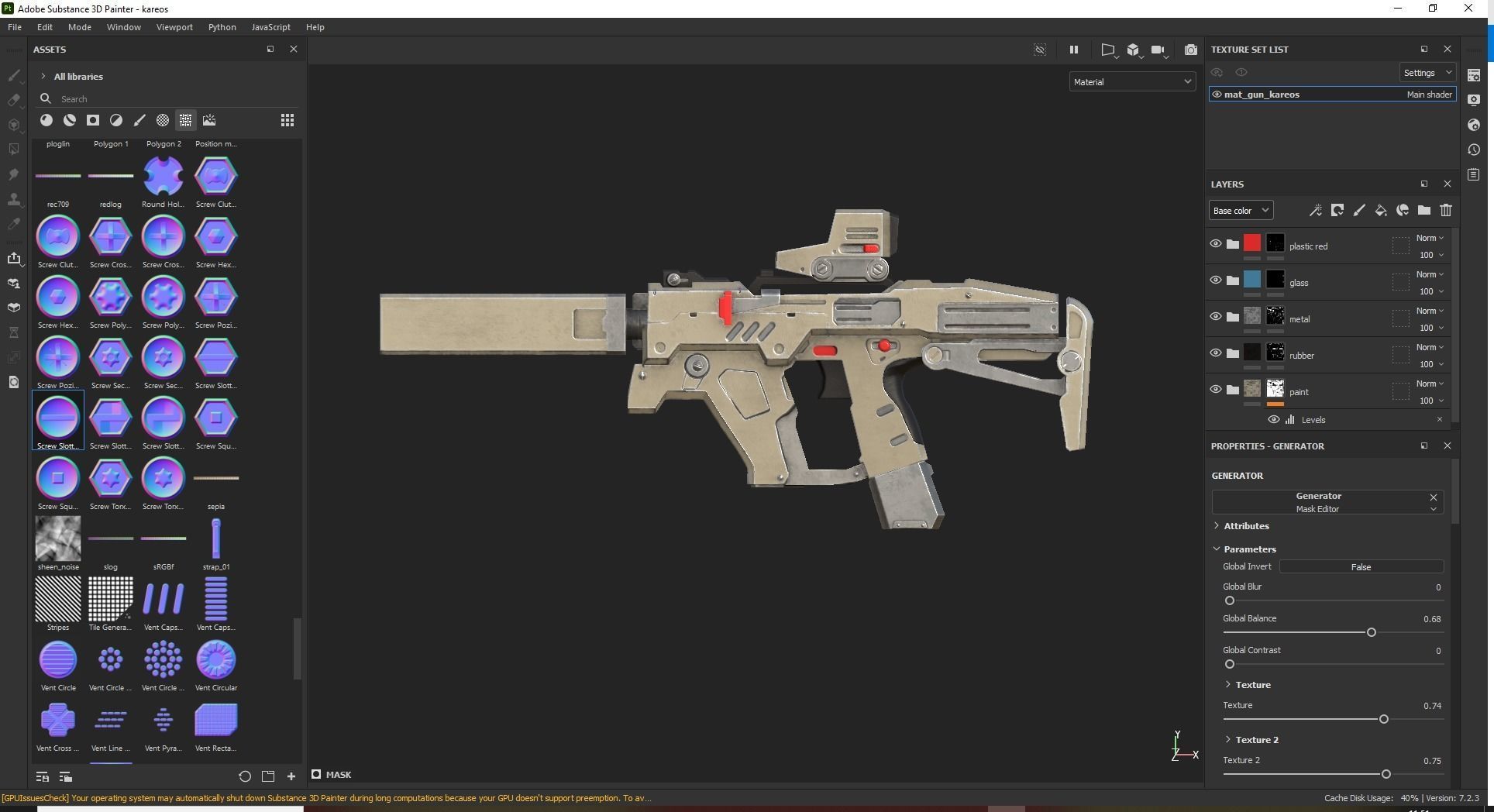 Gun Kareos Game Ready Low-poly 3D model_3