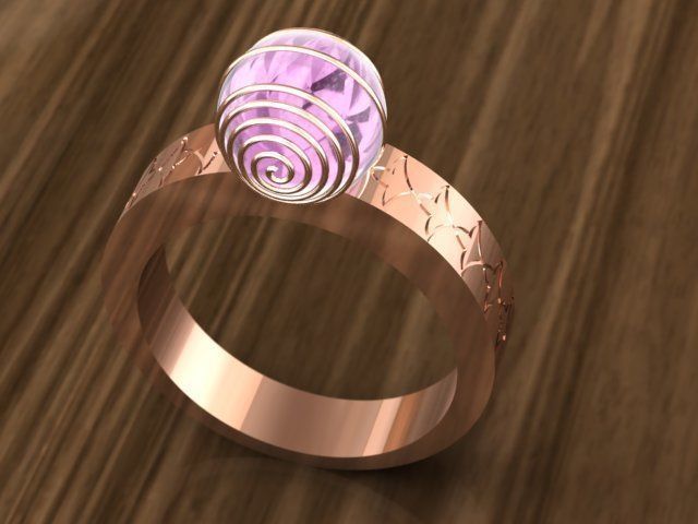 Deluxe Pink Diamond Ring 3D model_3
