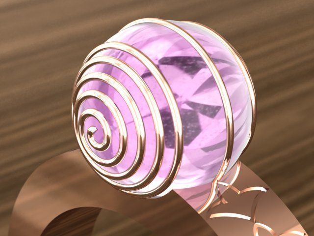 Deluxe Pink Diamond Ring 3D model_1
