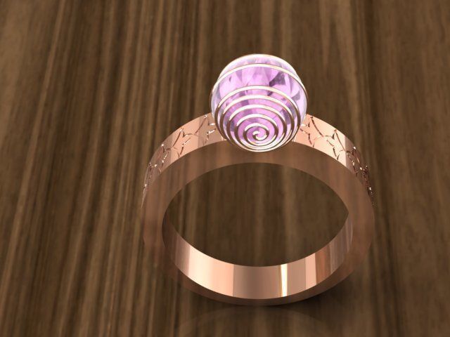Deluxe Pink Diamond Ring 3D model_4