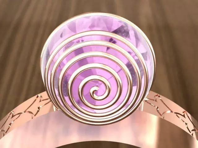 Deluxe Pink Diamond Ring 3D model_0