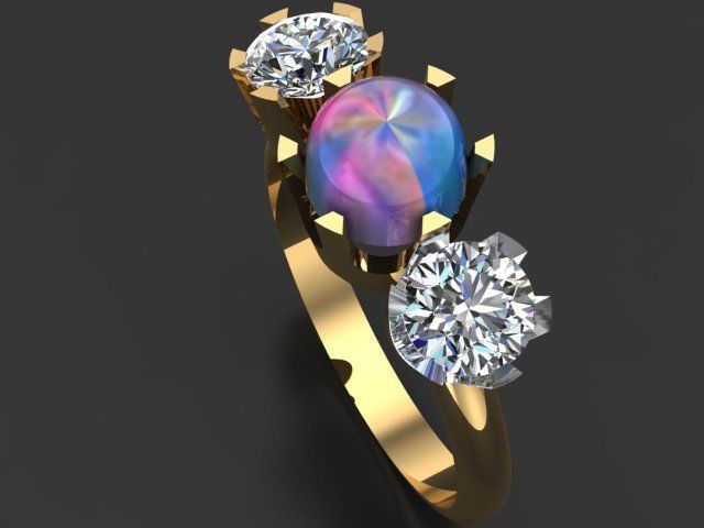 2 Set Ring Necklace 3D model_9