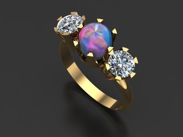 2 Set Ring Necklace 3D model_1