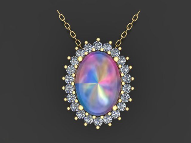 2 Set Ring Necklace 3D model_8