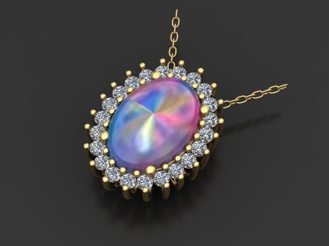 2 Set Ring Necklace 3D model_10