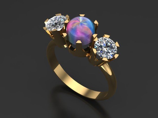 2 Set Ring Necklace 3D model_5