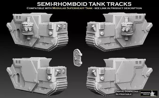 Semi- Rhomboid Tank Tracks 3D print model