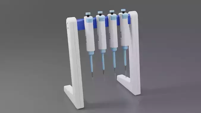 Medical Pipette Stand Linear 3D model