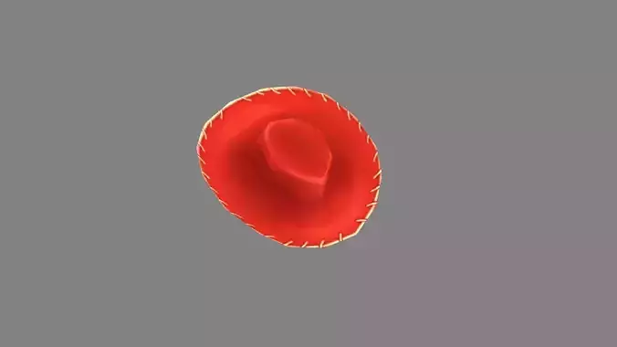 Cartoon red cowboy hat