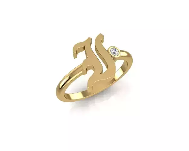 - Old English font ring I 3D print model