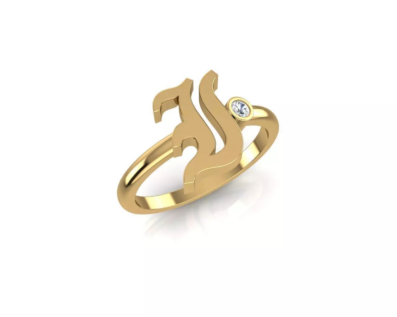 - Old English font ring I 3D print model_0